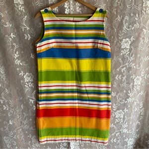 Vintage 1960’s Western Maid Medium Striped Mod Shift Summer Dress